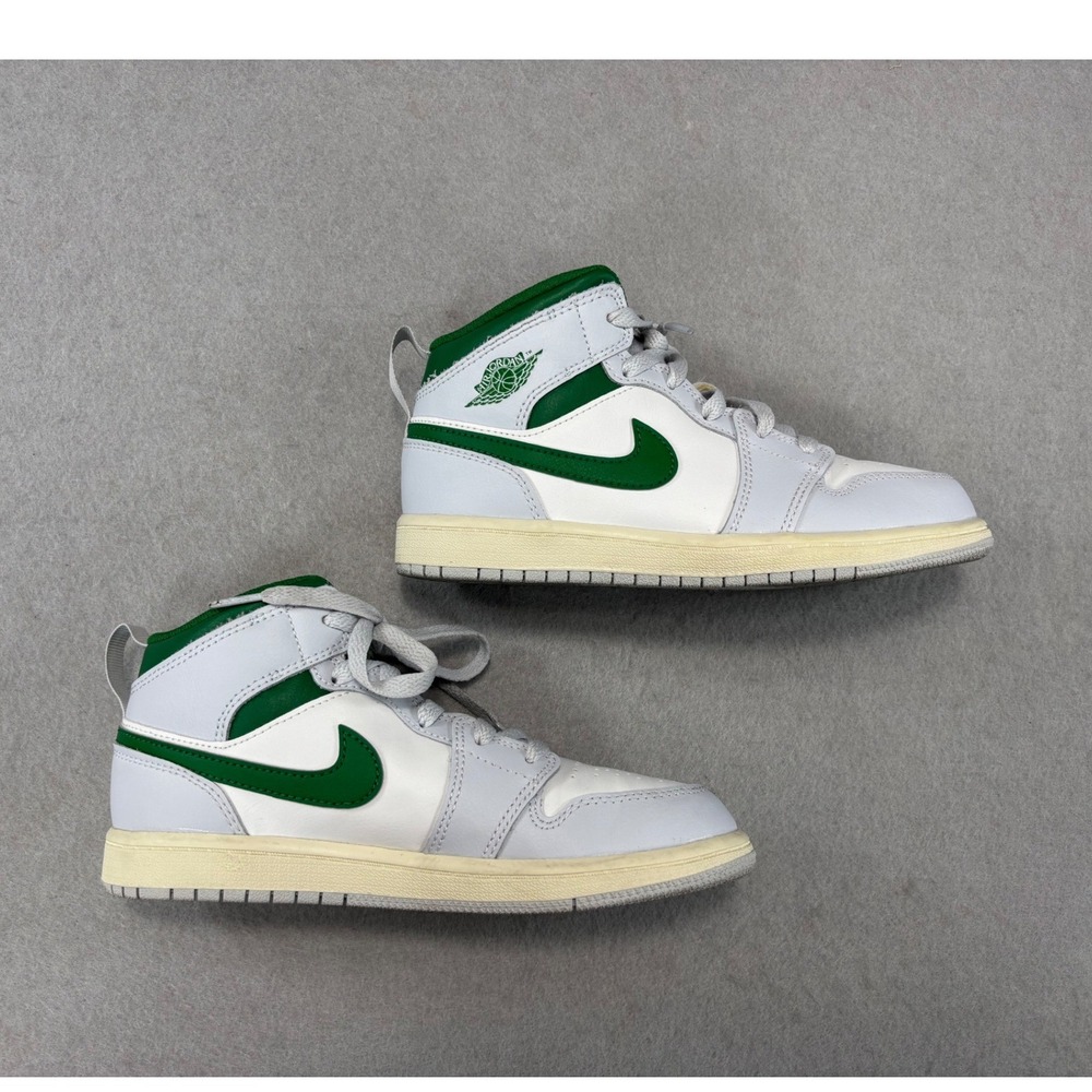Jordan 1 Mid 3Y DQ8424-142 Summit White/Pure Platinum/Sail/Pine Green - Picture 4 of 9